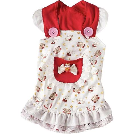 Robe pour chien, jupe respirante, faite main, costume décoratif mignon, tenue pour petits chats et petits chiens, idéale pour les fêtes de fin d'année.-L
