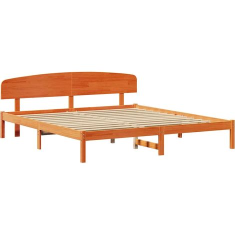 Lit double,Lit adulte,Cadre de lit Marron 180 x 200 cm Bois de pin massif CFW2991296 (1/5)