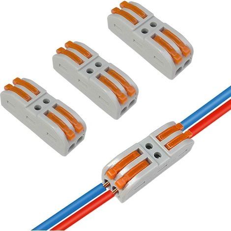 10 Pièces SPL-222 Levier-Écrou Fil Connecteurs, 2 in 2 out 4 Ports Conducteur Compact Fils Connecteurs, Compact Connecteur Ressort Bornier (1/4)