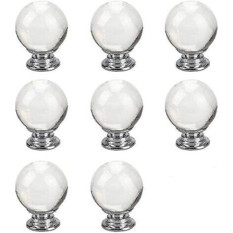 8pcs Ball Shaped Crystal Clear Glass Drawer Knobs For Kitchen Furniture Door Gift (1/5)