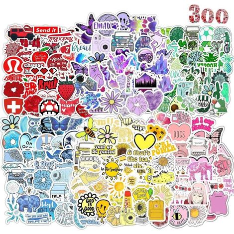 300 ästhetische Farbaufkleber