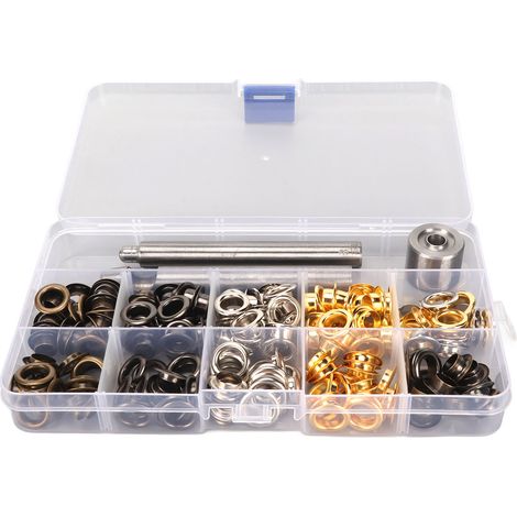 Kit d'œillets de 8mm avec 100 ensembles en 4 couleurs et outils d'installation pour décoration et bricolage (1/5)