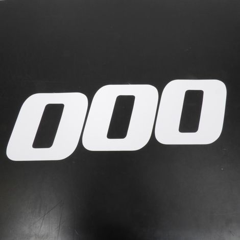 3 autocollant stickers numéro de course adhésif chiffre 0 blanc