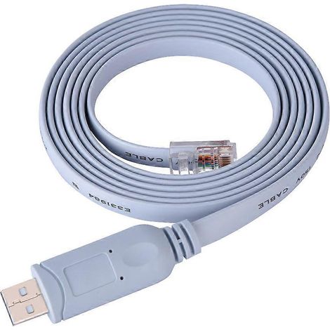 Câble plat de console série CAT5 USB 2.0 mâle vers RJ45 mâle pour routeurs et commutateurs Cisco (1/4)