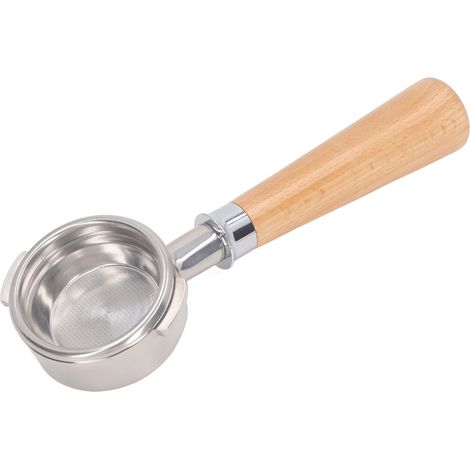 Poignée de porte-filtre à café 58 mm en acier inoxydable, amovible, sans fond, à 3 oreilles, pour machine à café Nuova A2, couleur bois de hêtre (1/5)