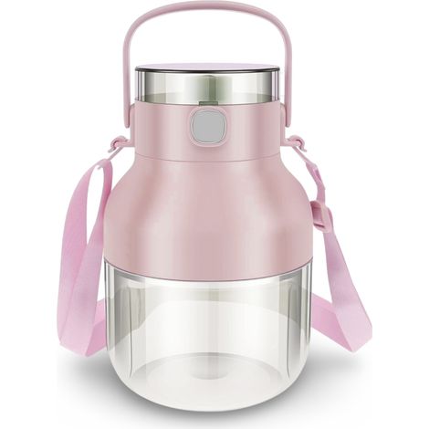 Mixeur blender électrique rechargeable portable 500 ml sans fil avec paille  Couleur: Rose