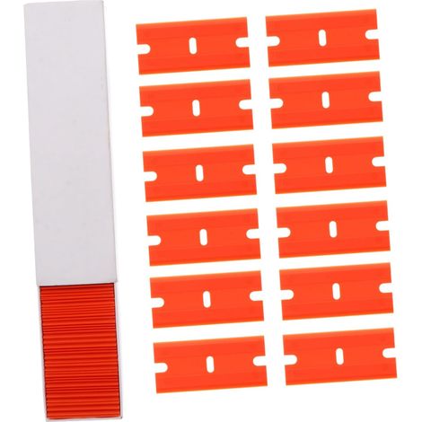 100pièces Lames De Grattoir pour Enlever La Colle Autocollants Lames De Spatule à Colle pour Nettoyage Grattoir pour Retirer Les Autocollants (1/5)
