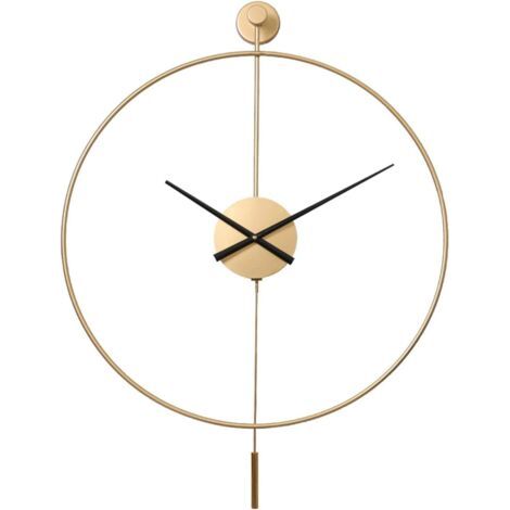 Horloge murale moderne 3D à piles, décoration ronde, en fer, en métal, convient pour le salon - 50cm (1/5)