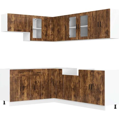 Maison Exclusive - Mueble cocina Porto roble ahumado 11 pzas made (1/5)