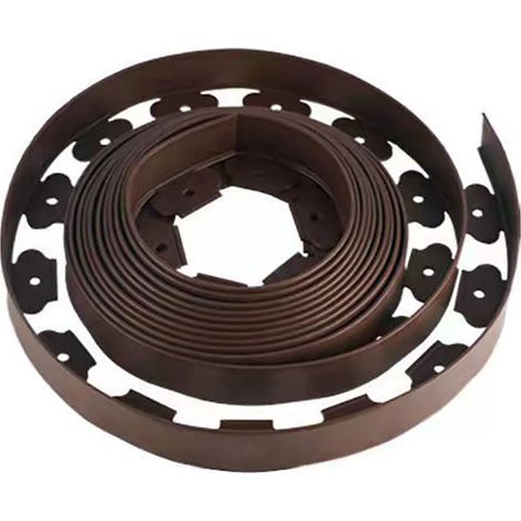 Bande de séparation marron 5cm x 10m en L, idéale pour délimiter massifs et allées, 30 fixations fournies (1/3)