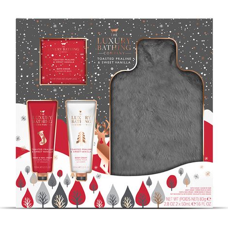Das luxuriöse Bade-Geschenkset „Geröstete Praline & Süße Vanille“ von Snuggly (1/2)