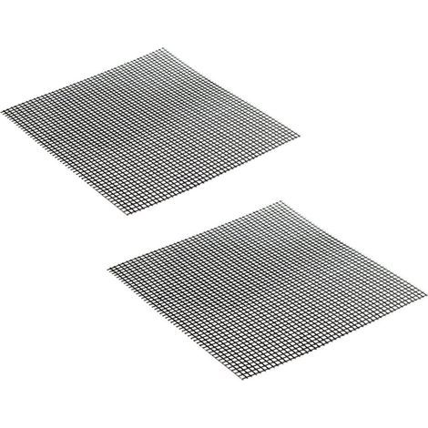 Tapis de barbecue, 2 pièces de 33 x 40 cm en téflon antiadhésif, maille pour barbecue, maille pour grille de barbecue pour four à micro-ondes, barbecue au charbon de bois-Fei Yu (1/5)