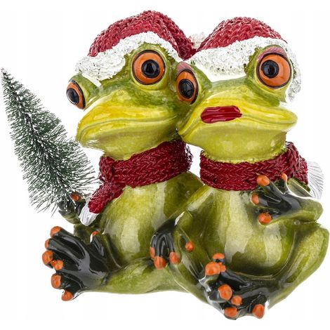 Weihnachtsfroschfigur, Frosch mit Weihnachtsbaum, Frosch für den Nikolaustag (1/5)