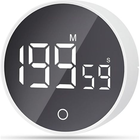 1 Minuteur magnétique, compte à rebours 199 minutes, écran LED, 3 niveaux volume, cuisine, bureau (1/5)