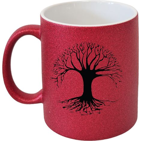 Tasse rouge en céramique Arbre de Vie par Cbkreation (1/2)