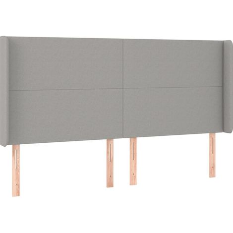Maison Exclusive - Cabecero con orejas de tela gris claro 203x16x (1/5)