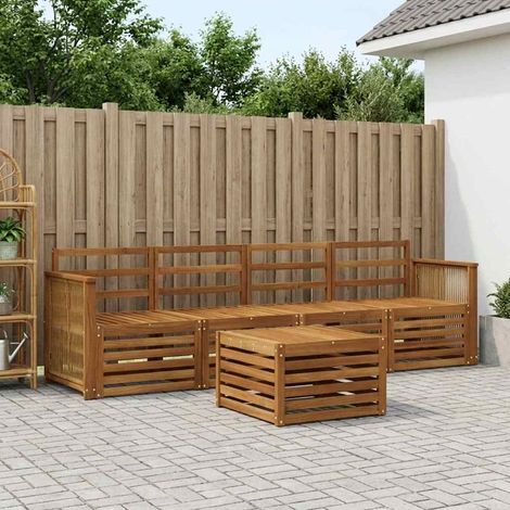 vidaXL Outdoor-Sofagarnitur 5 pcs Natur Massivholz Akazie (1/5)