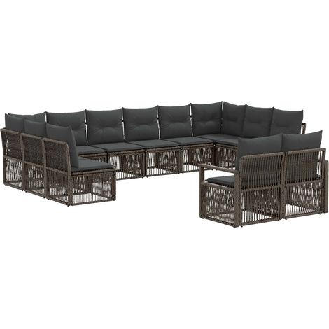 Set Divano da Giardino 12 pcs Grigio polyrattan vidaXL (1/5)
