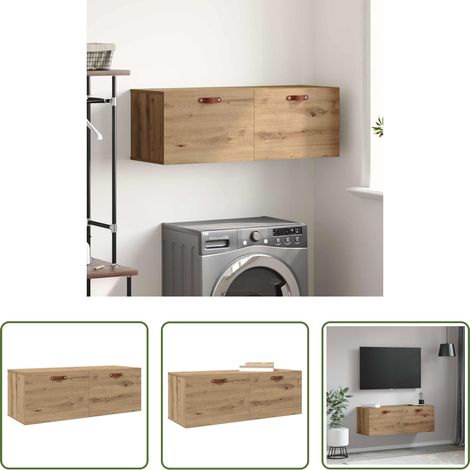 vidaXL Armoire chêne - Armoire Murale Montage mural Chêne artisanal 100 x 36,5 x 35 cm (1/5)