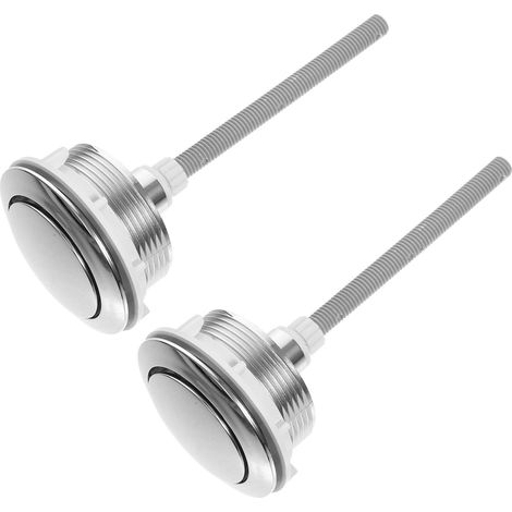 2 Pièces Bouton du Réservoir de Toilettes Rond Abs Argenté (1/5)