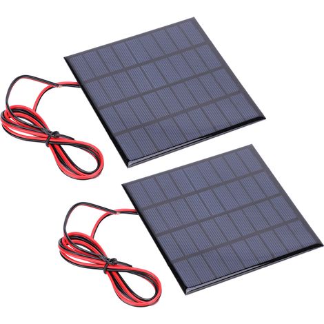 Lot de 2 panneaux solaires époxy 9V 2W polysilicium chargeur module jouet câble 1m (1/5)