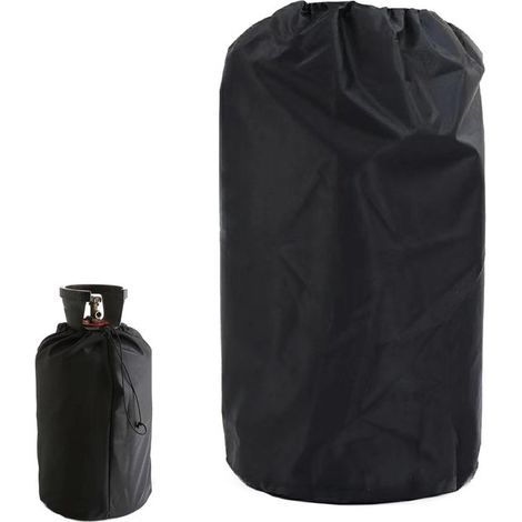 Funda protectora impermeable para bombonas de gas de 31 x 59 cm, apta para propano y butano, con cordón ajustable y protección UV (1/5)