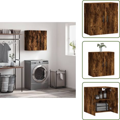 Armario de roble ahumado - vidaXL Armario de pared madera de ingeniería roble ahumado 60x31x60 cm - Almacenamiento en pared
