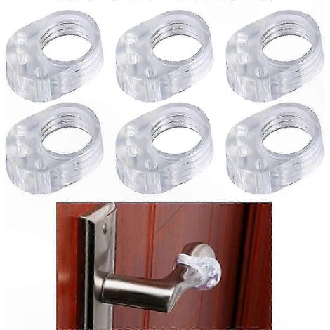 Poignées de porte transparentes - Lot de 6 butées doubles pour portes - Installation facile et usage pratique (1/5)