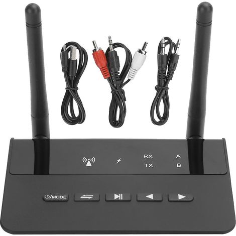 Émetteur/récepteur Bluetooth 5.0 2-en-1 CSR avec une autonomie de batterie ultra-longue, une qualité audio HiFi et une portée effective de 80 mètres. (1/5)