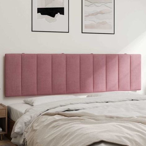 Coussin tête de lit 180 cm en velours rose avec mousse et fixation murale - PANGIVO (1/5)