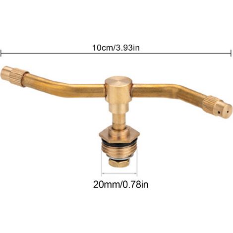 Arroseur rotatif à 3 bras, Rotation à 360 degrés, système d'irrigation tout en cuivre, tête pour pelouse et jardin, 2 pièces (1/5)