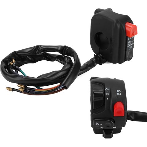 Paire de commutateurs de guidon gauche/droite de 22 mm pour moto, avec klaxon, clignotants, démarreur électrique et feux antibrouillard. (1/5)