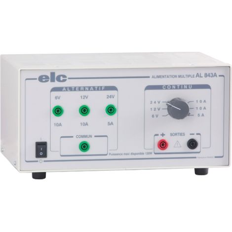 Alimentation de laboratoire, 6  12 V  24V c.a. / V c.c., 5A, 3 sorties 120W ( Prix pour 1 )