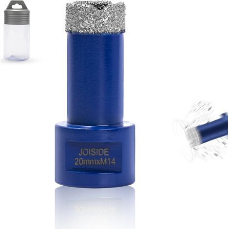 Foret à Diamant Carrelage 20 mm x M14, Foret Diamanté pour Céramique Porcelaine Marbre Granit Perçage à Sec M14 Filetage (1/4)