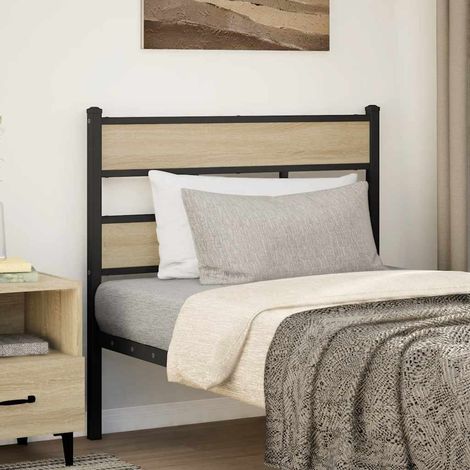 vidaXL Tête de lit de remplacement chêne sonoma 107 cm fer et bois d’ingénierie (1/5)
