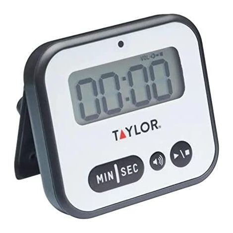 Taylor Pro Timer di Cucina con Timer, Plastica, Bianco/Nero