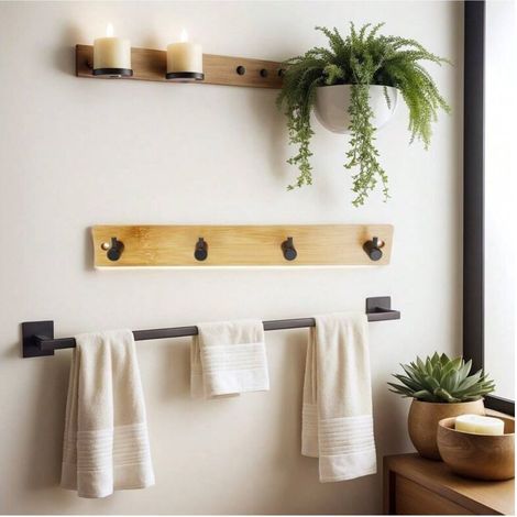 Crochet en bambou à quatre crochets 335 cm d'épaisseur support en bambou cuisine salle de bain support de rangement multifonctionnel porte-clés serviette vêtements support suspendu maison crochet créa (1/3)