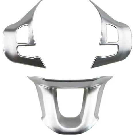 (Argent mat) Lot de 3 caches à paillettes pour boutons de volant, compatibles avec Peugeot 208 GTI 2008 et 308 2014-2018. Autocollants pour voiture. (1/4)