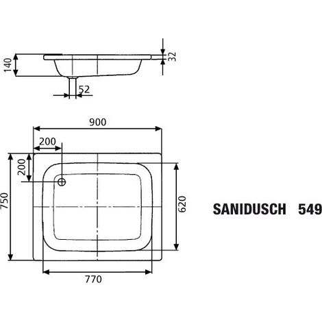 KALDEWEI 331600011001 DW SANIDUSCH Mod.549, 750 x 900