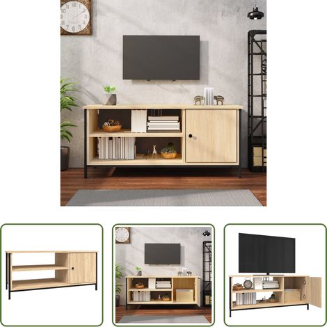 Meuble tv bois d'ingénierie - Meuble TV chêne sonoma 100x40x45 cm bois d'ingénierie (1/5)