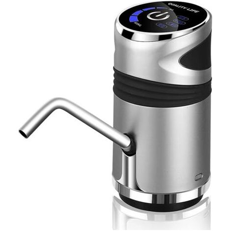 Pair - SJLERST Fontaine à eau électrique automatique, pompe à eau domestique et de bureau avec interrupteur pour bouteille d'eau de 3,8 litres et recharge USB (1/5)