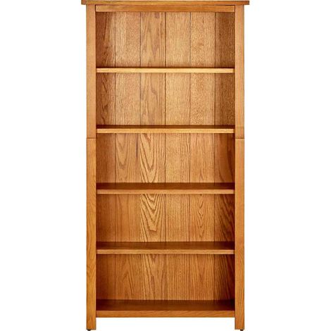 Libreria a 5 Ripiani Armadio per Libri 70x22x140 cm in Legno Massello di Rovere (1/3)