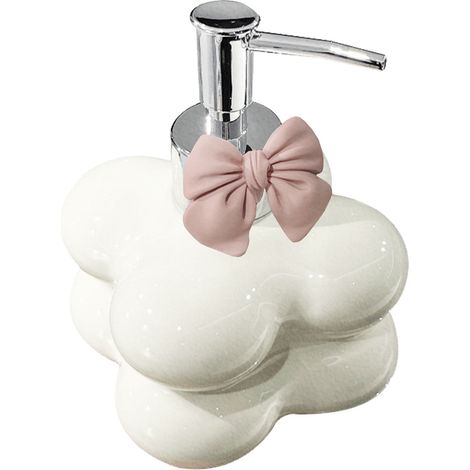 Pompe à savon en céramique rechargeable, forme nuage coloré pour salle de bain (1/5)