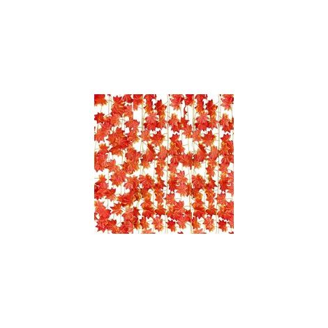 Feuilles d'érable d'automne artificielles, décoration automnale pour maison, mariage, table – Lot de branches, aspect réaliste– (1/5)