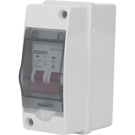 Disjoncteur CC bipolaire étanche IP65, interrupteur sectionneur CC miniature pour système photovoltaïque solaire 1000 V 10 A