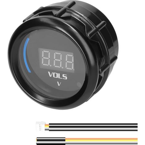 Voltímetro digital de 52 mm con pantalla LED, rango de voltaje de 8-18 V, función de alarma, para automóviles, camiones y motocicletas. (1/5)