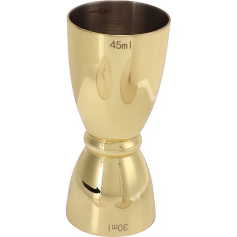 Verre doseur double tête en acier inoxydable doré, forme en U, pour cocktails et vin, shaker mesureur pour bar, fête, famille, club