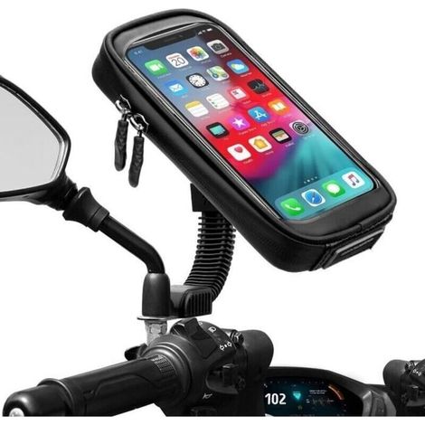Support De Téléphone Portable Étanche Pour Moto Vélo Scooter Montage Sur Attache Du Rétroviseur Pour Samsung Portetéléphone ZJ3 XL