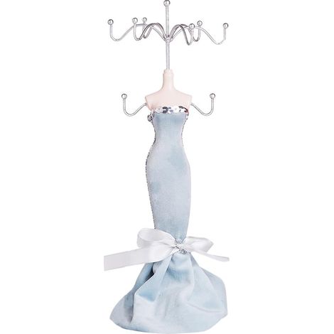 Support Bijoux Mannequin Présentoir Colliers Boucles D'Oreilles Et Bagues 11X3.3X3.3 Pouces Organisateur Compact En Résine Et Fer Pour Maison Boutique Et Expositions Artisanales (1/5)