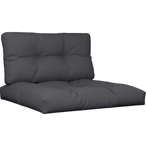 Maison Exclusive - Coussins de palette lot de 2 noir tissu